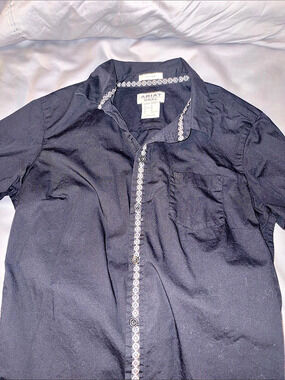 Ariat Geometric Trim Button Down Black Size Medium